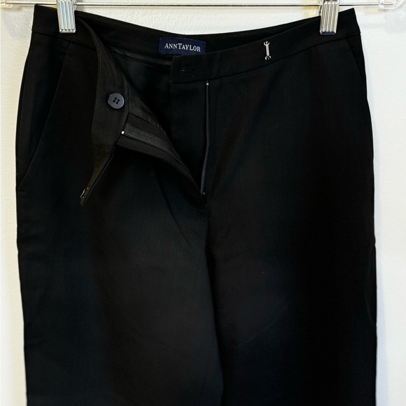 Y2K Ann Taylor 100% wool fully lined wide leg flat front pants. Black size 2 - Picture 4 of 5